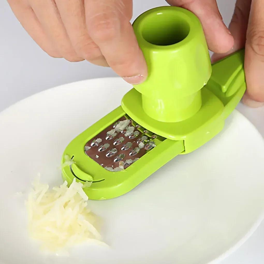 Manual Garlic Press - 2PCS Garlic Crusher Press Multi-Functional Manual
