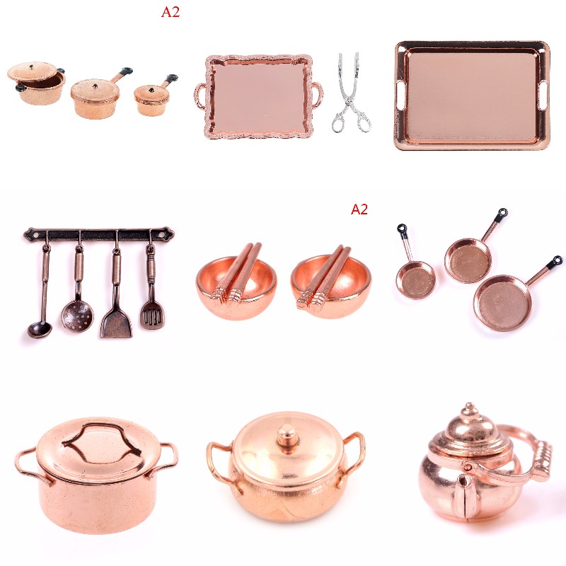 Kitchen Gadgets China - 1:12 Scale Dollhouse Miniature Rose Gold