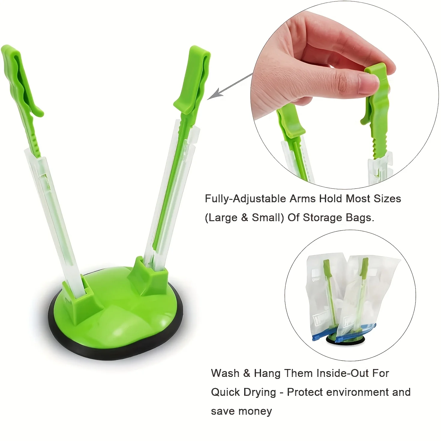 Zipper Bag Holder Plastic Adju - Kitchen Hand Gadgets ulasan dan harga