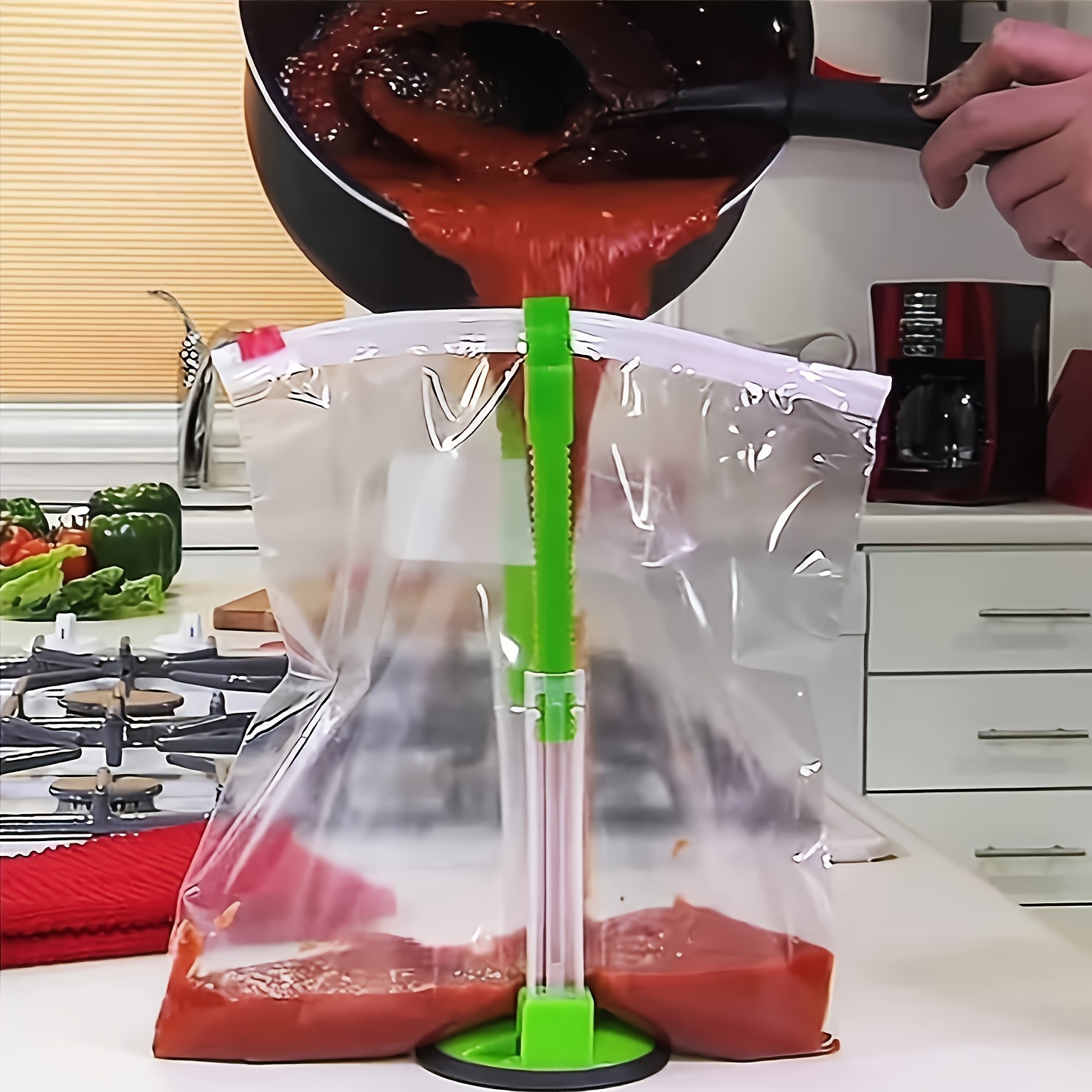 Zipper Bag Holder Plastic Adju - Kitchen Hand Gadgets ulasan dan harga