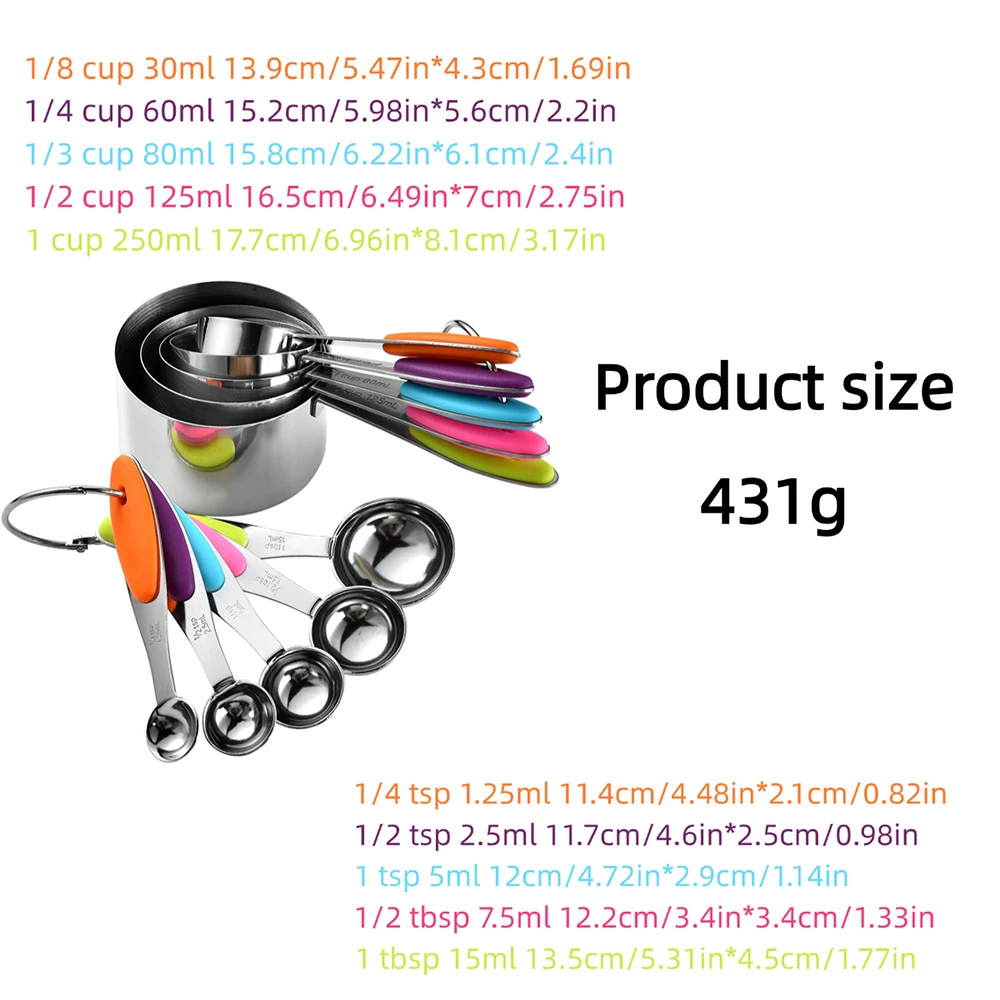 5/10Pcs Stainless Steel Measur - Kitchen Gadgets China ulasan dan harga