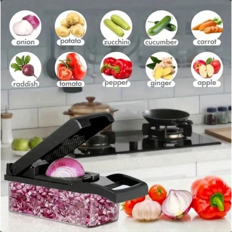Black Vegetable Slicer 16 in 1 - Kitchen Gadgets Vegetable Chopper ulasan dan harga