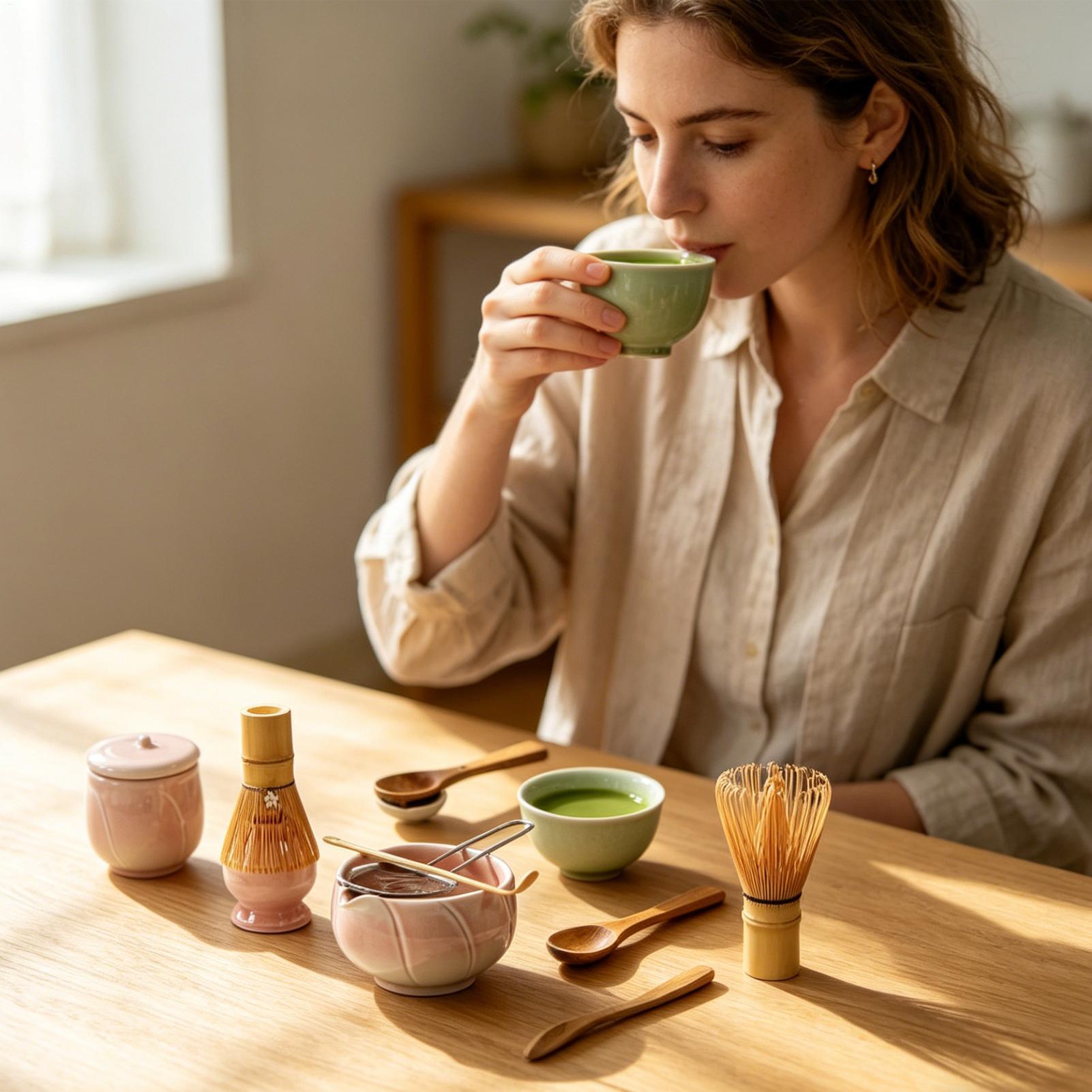 Tea Set with Whisk Scoop Ceram - Kitchen Gadgets For Women ulasan dan harga