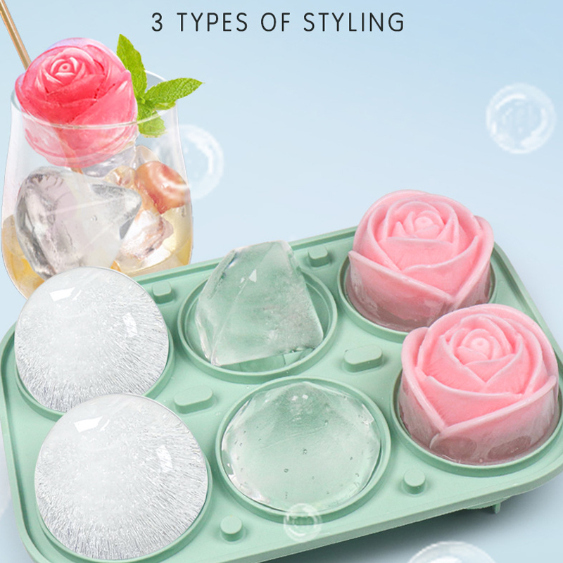 3D Rose Diamond Round Ice Cube - Kitchen Gadgets Baking ulasan dan harga