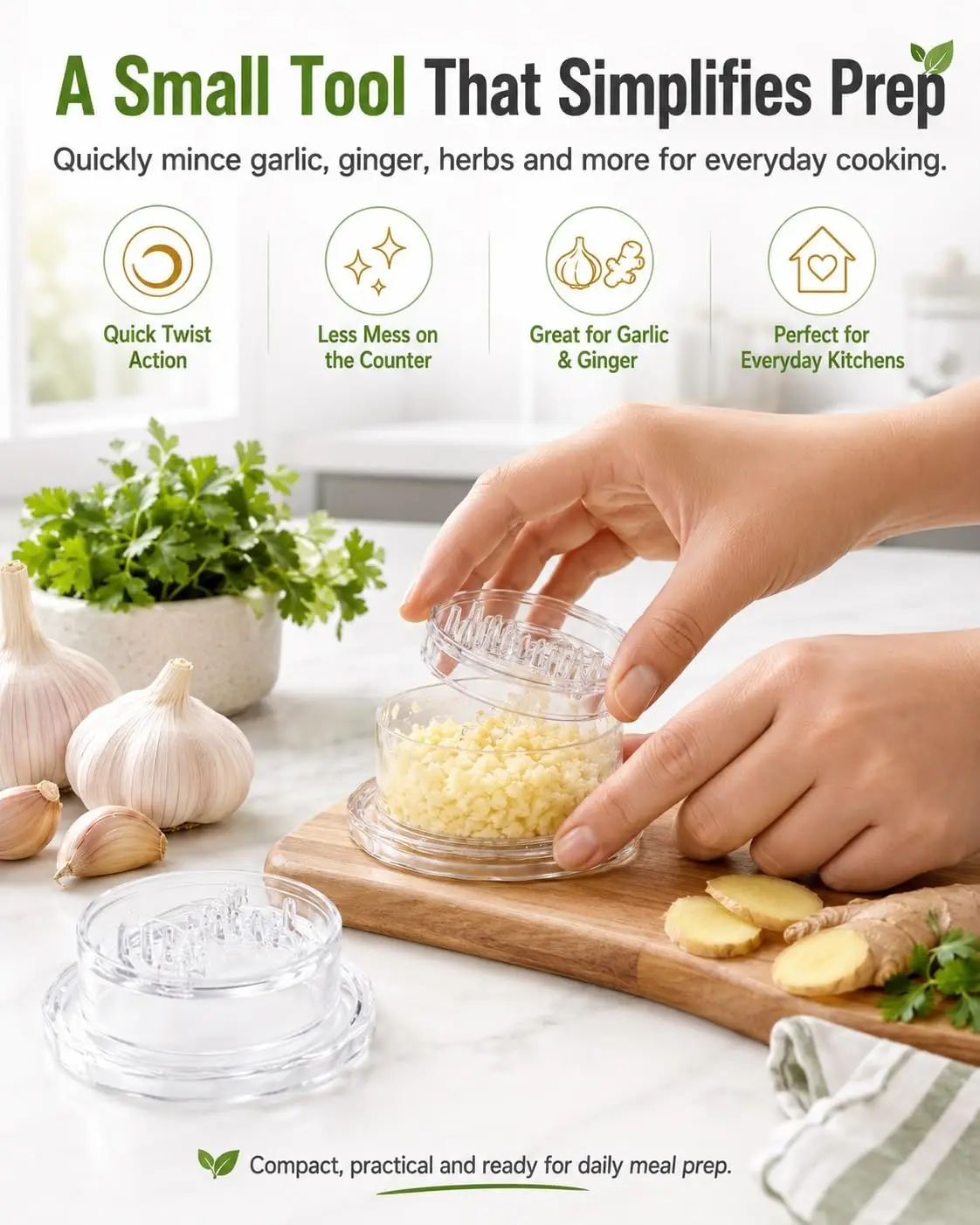 2PCS Clear Manual Garlic Twist - Manual Garlic Press ulasan dan harga