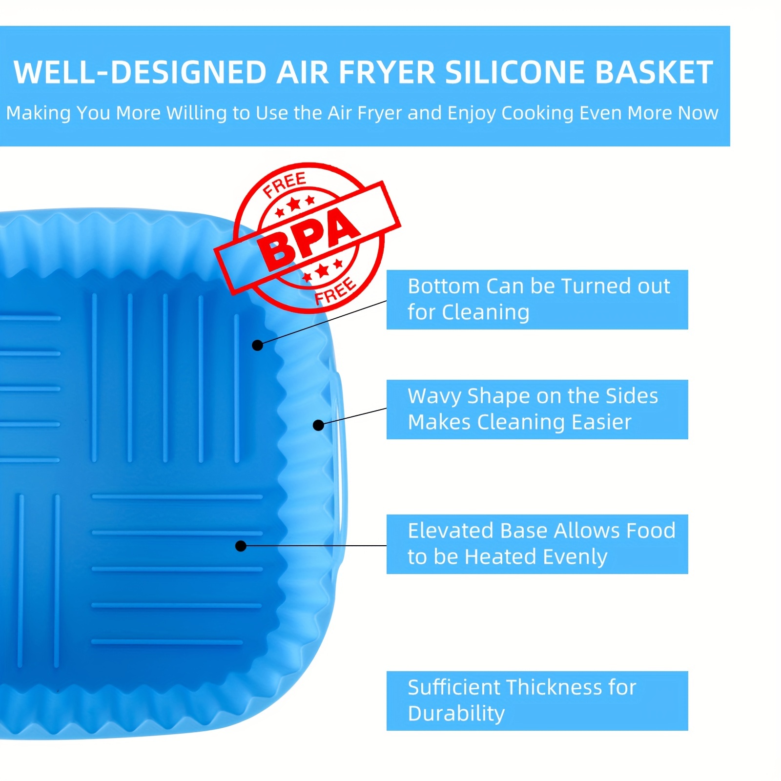 1 square silicone air fryer li - Kitchen Gadgets Baking ulasan dan harga