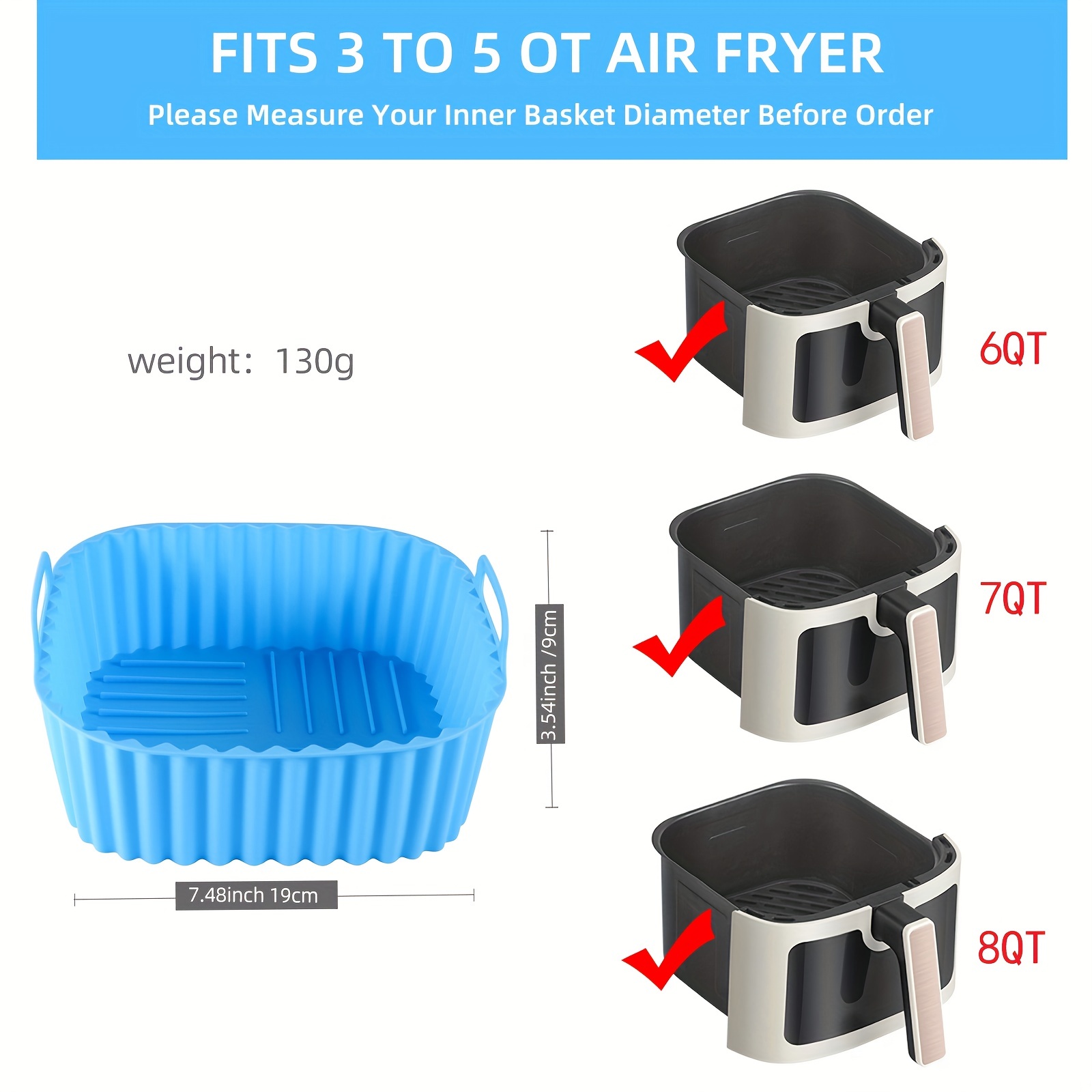 1 square silicone air fryer li - Kitchen Gadgets Baking ulasan dan harga