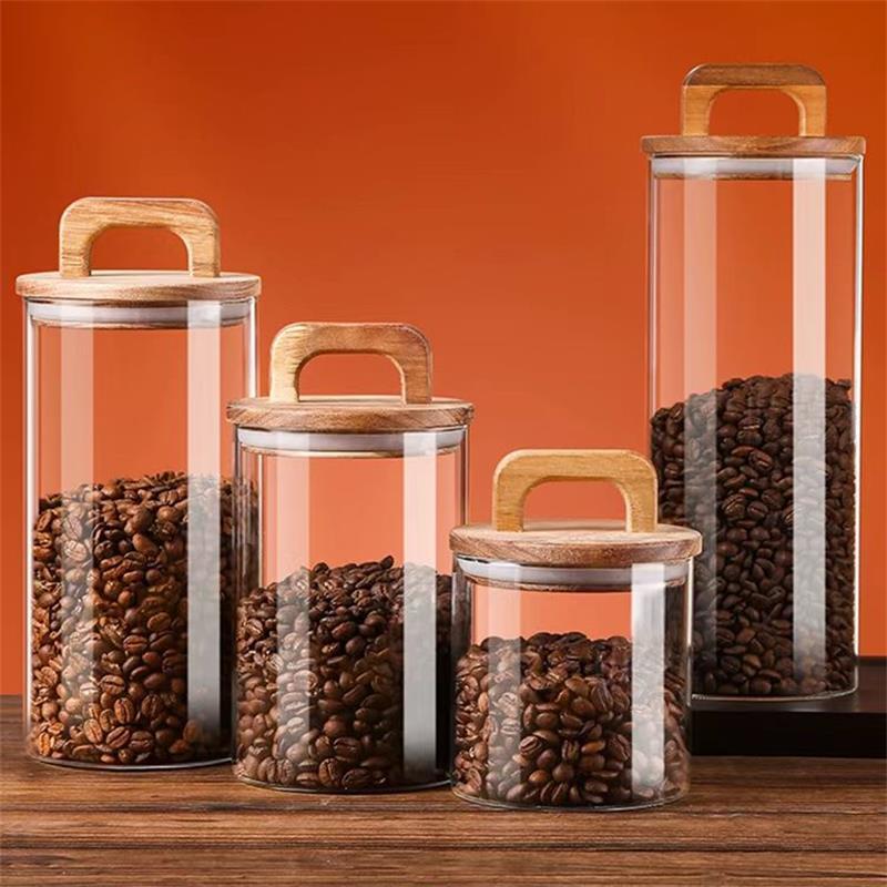 Clear Glass Jar with Bamboo Li - Korean Kitchen Gadgets ulasan dan harga