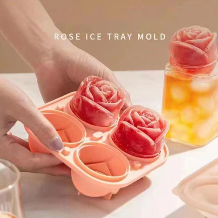 3D Rose Silicone Ice Molds 4-H - Kitchen Gadgets Baking ulasan dan harga