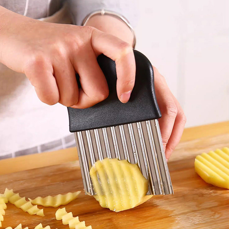 Stainless Steel Crinkle Cutter - Kitchen Gadgets Vegetable Chopper ulasan dan harga